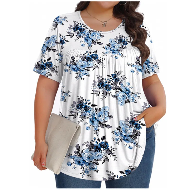 Plus Size Casual Loose Short Sleeve Summer Top