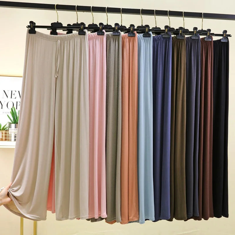 Plus size L to 6XL Women's wide leg pants high waist Loose Long solid colour Casual Pants