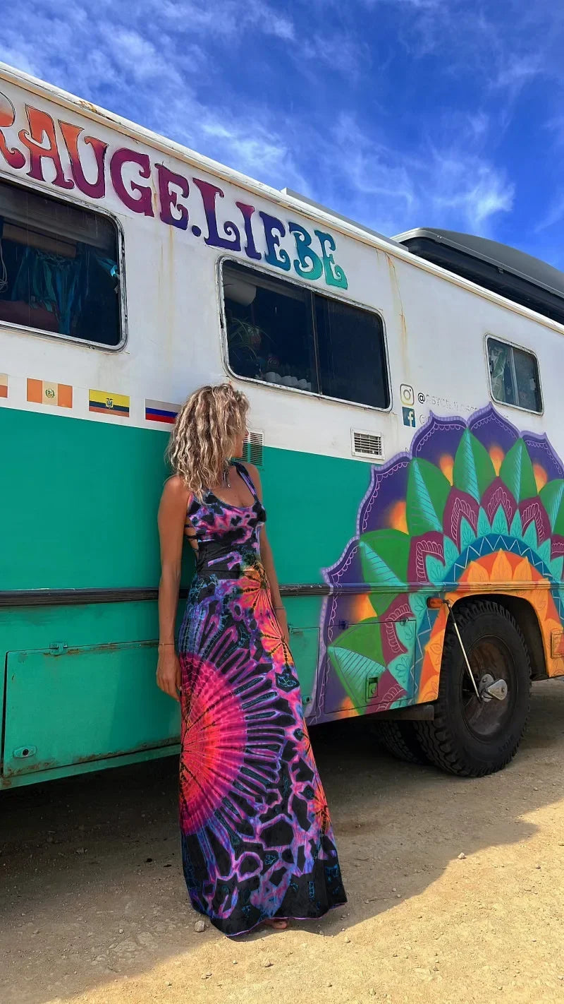 Women Sexy Print Dress Backless Cross Sleeveless Spring Summer Thin Casual Multiple Patterns Long dress.