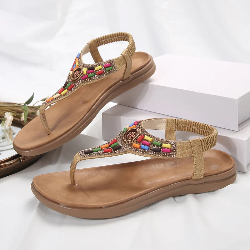 Bohemian Style Flat Sandals Gladiator Retro Casual Anti Slip Sandal.