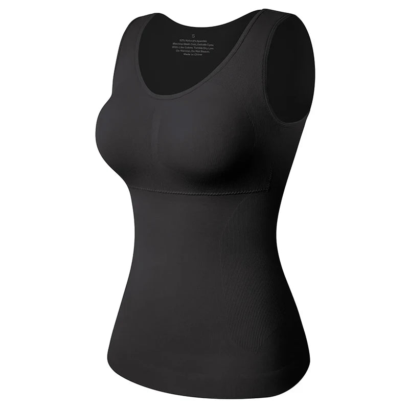 Shapewear Quality Women Tummy Control Built-in Bra Shaping Tank Slimming Body Compression Underwear