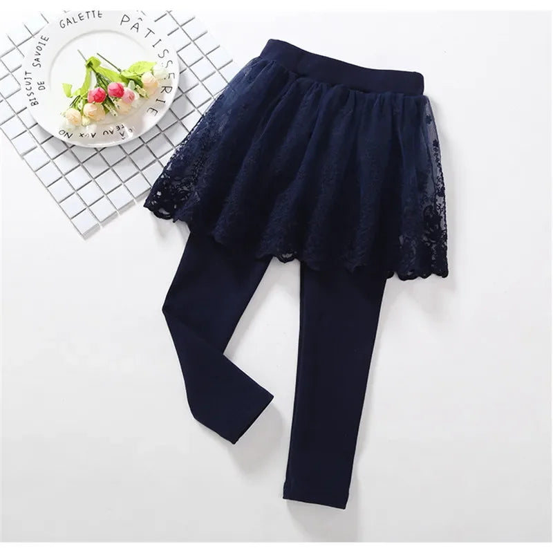 New Girls Leggings Skirt-Pants - Spring Autumn Children Slim Trousers for 3-7 Years Kids Clothes