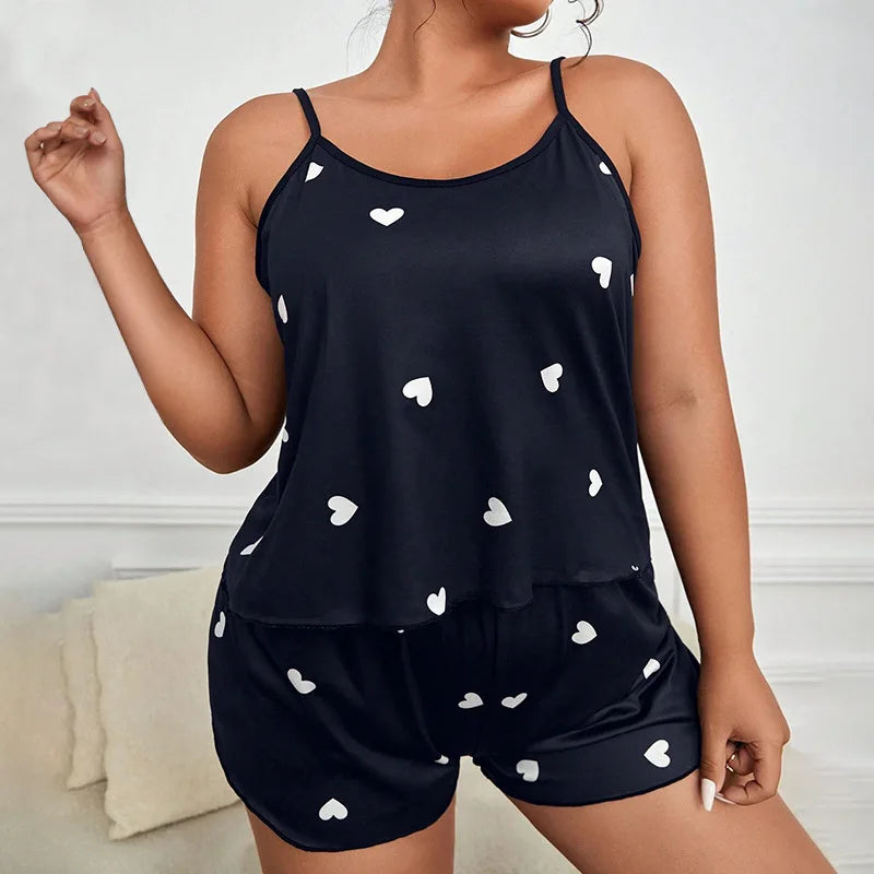 Curvy Lady Summer two Piece Soft Nightwear Cami&shorts.  Sz: XL-5X