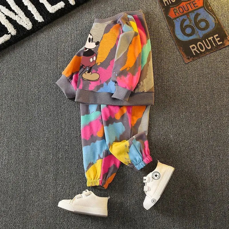 Kids hoodie Clothing Leggings T-Shirt Two-Piece Sets Cartoon Printing Sports Set Fall Girls Boys Toddler Cotton School Clothes