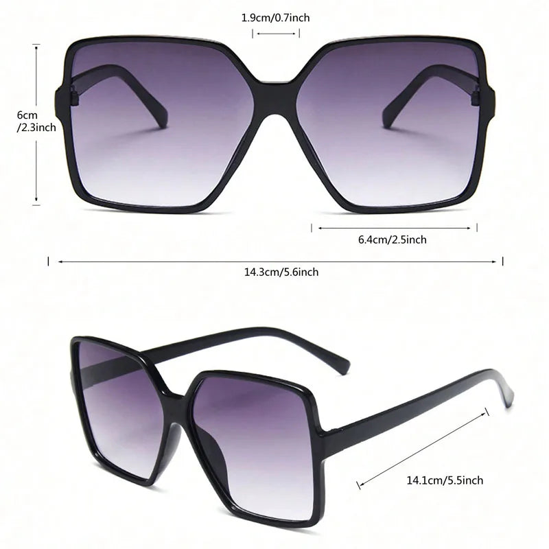 Oversize Square Sunglasses Women Retro Fashion Personality Gradient Black Female Outdoor Shades
