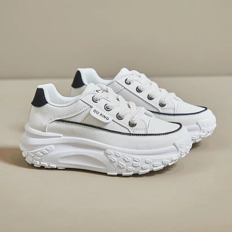 2024 New Model Shoes for Women Wear-resistant and Anti-slip Casual Sports Shoes Thick Sole Adds Height Vulcanized Casual Shoes
