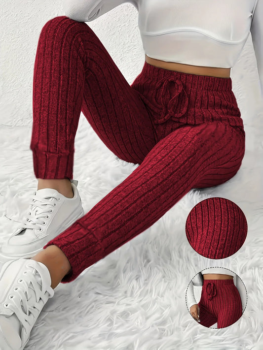 Women's straight-leg slim-fit pants with a tightened waistband and tapered leg design, comfortable and fashionable everyday wear.  XS-2X