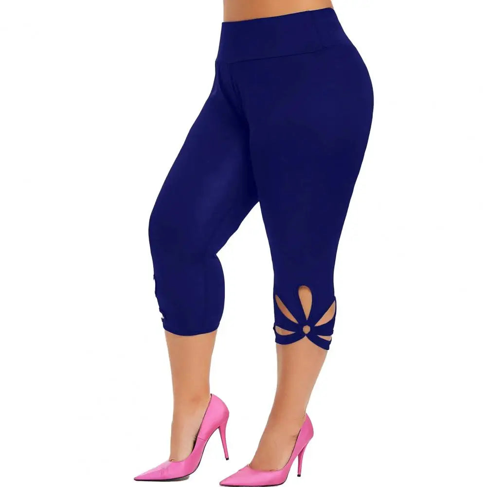 Curvy Size Ladies Capri Elastic Waist Slim Pants Can Dress Up Or Dress Down.