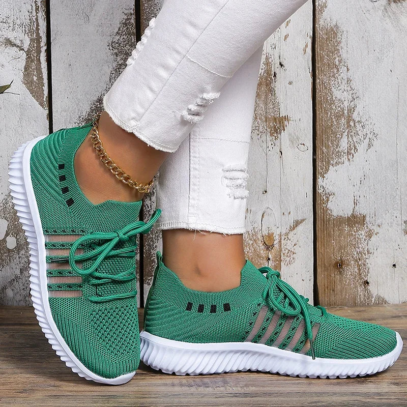 Lightweight Breathable Comfortable Running Shoes for Women Non Slip Soft Sole Slip on Casual Sneaker