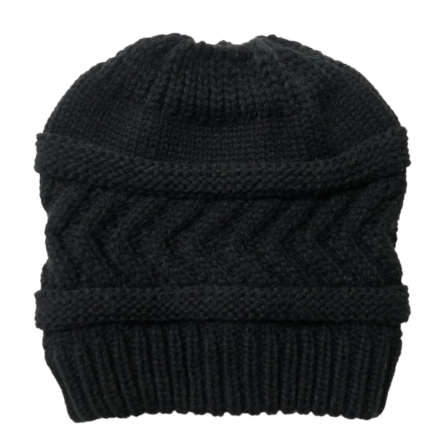 Winter Solid Cap Color Beanie Hat Dome Warm Horsetail Knit Hat women's Solid Color Fashion Outdoor