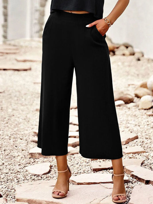 Women's summer new plus-size elegant wide-legged pant