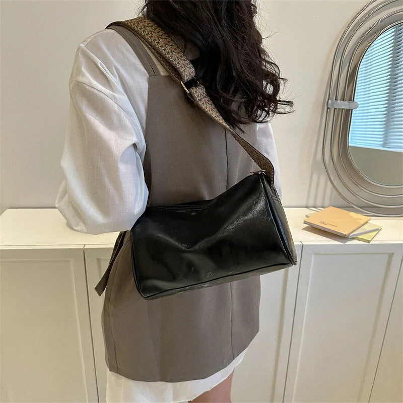 Vintage PU Leather Boston Women Small Handbag and Purse Fashion Cross-body Bag