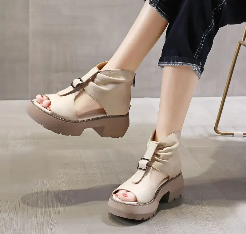 Summer New Roman Style Thick Heel Shoes/ Sandals