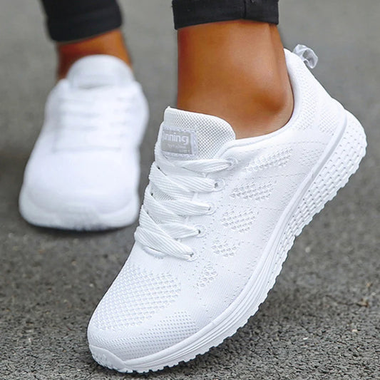 Women's Sneakers 2025 New Fashion Comfortable Breathable Trainers Casual Lace Up Sneakers