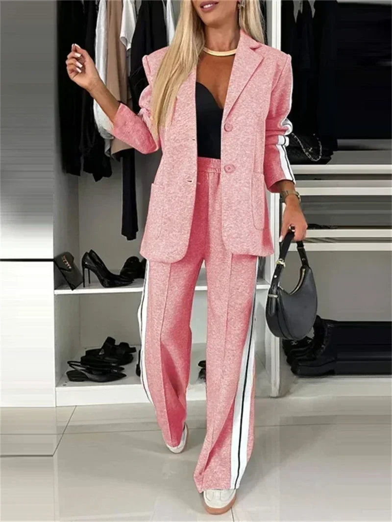 Street wear 2 Piece Set Women Outfit  2025 Women Blazer and Pant Casual Suit.  S-3X