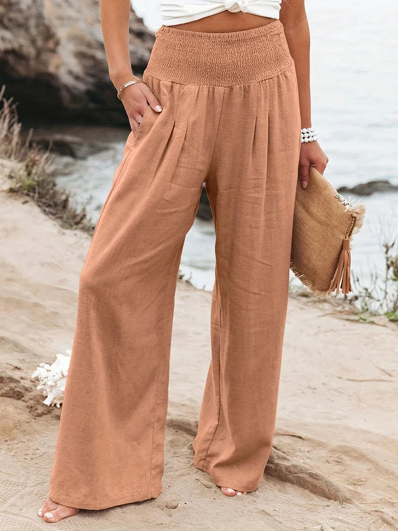 Women's Casual Pants, Casual Style, Comfortable Mid Waist Long Pants.  S-2X