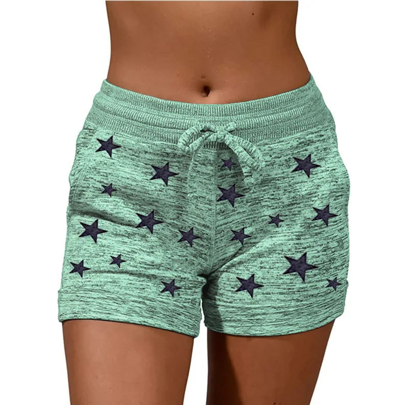 Women Print Quick Dry Sport Shorts With Drawstring.  S-5xL
