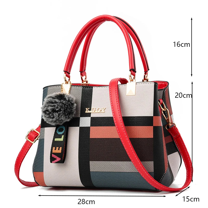 PU Leather Casual Cross-body Bag for Women Luxury Designer Tote Handbag Large Capacity Shoulder Bag