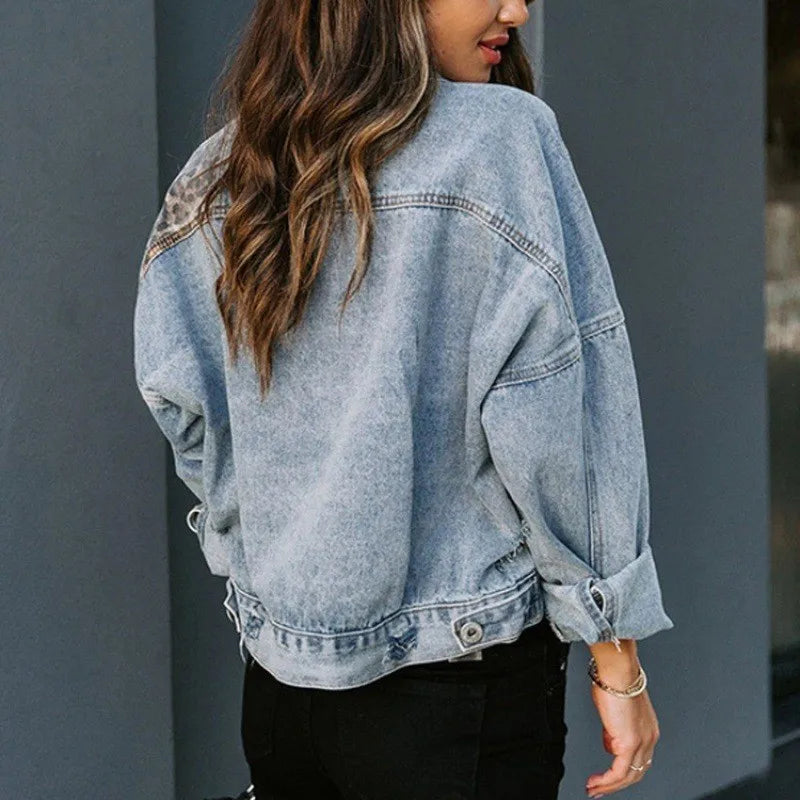 Women's Quality Denim Jacket Casual Long Sleeve Lapel Button Down Chest Pocket Slim Jean Jacket.  S-3X