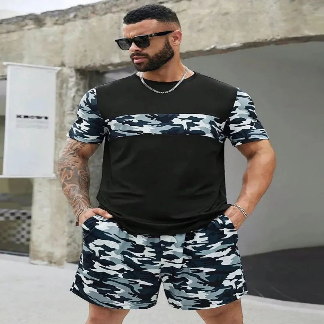 2025 Summer new Street City Fashion T-shirt and  Shorts Men's Summer set.  S-6X