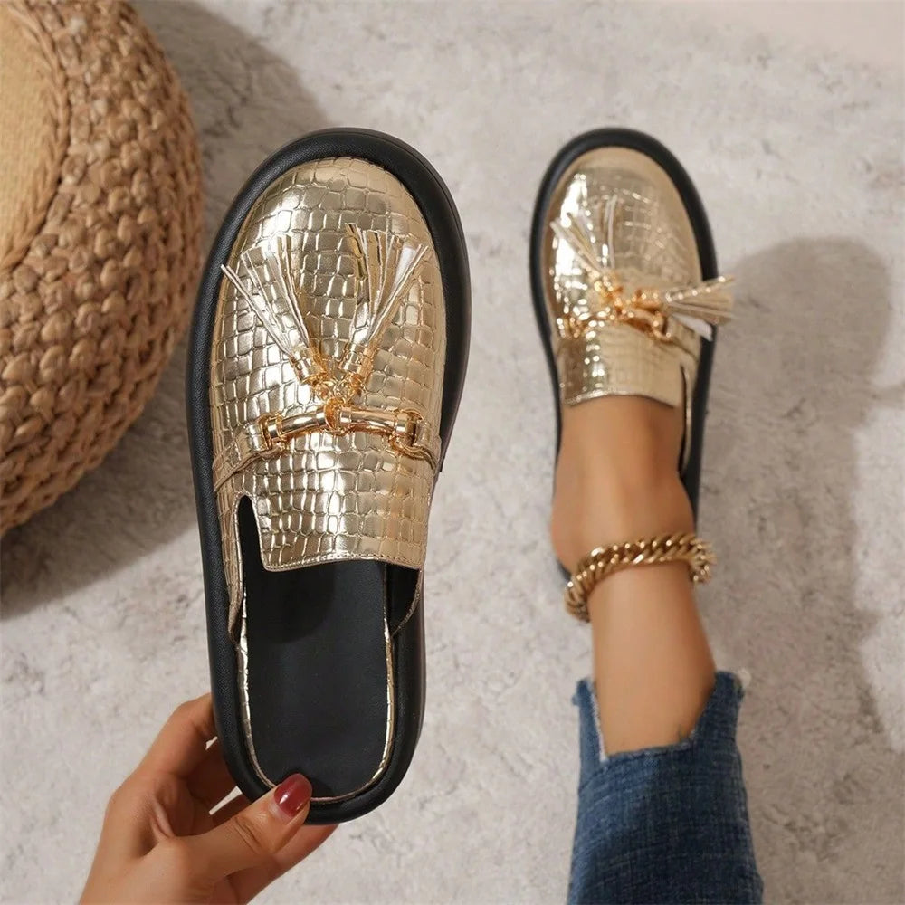 2025 Summer Mules New Fashion Ladies Closed Toe Slip On Comfy Shoe.