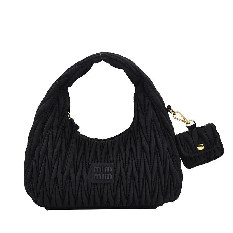 Luxury Designer Handbag  Fashion Cloud Bag Retro Pleated Dumpling Style