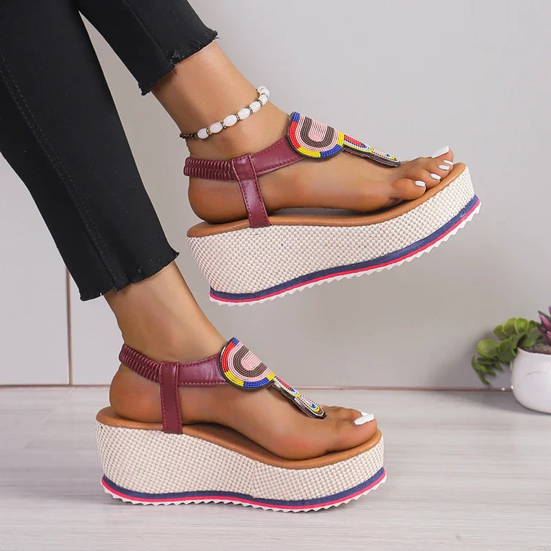 New Summer Fashion Open Toe Wedges Luxury Designer Platform Sandals