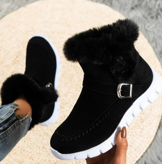 Winter Women Fur Warm Chelsea Boots Casual Short Plush Suede Ankle Boot Sport