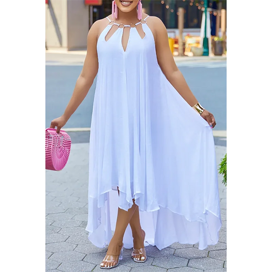 Women's Curvy Size Shift Dress Half Sleeve Pleated Beach Bohemian Linen Summer Dress .