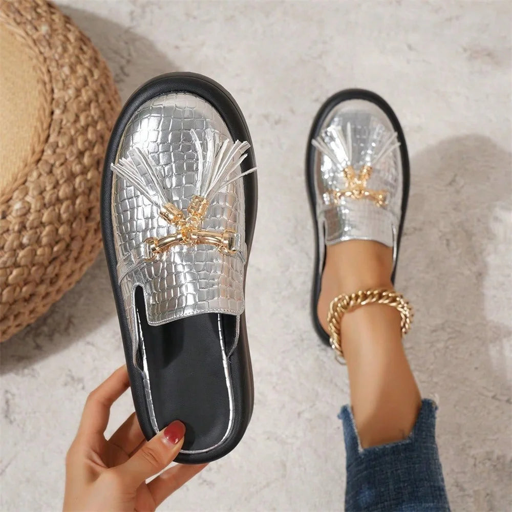 2025 Summer Mules New Fashion Ladies Closed Toe Slip On Comfy Shoe.