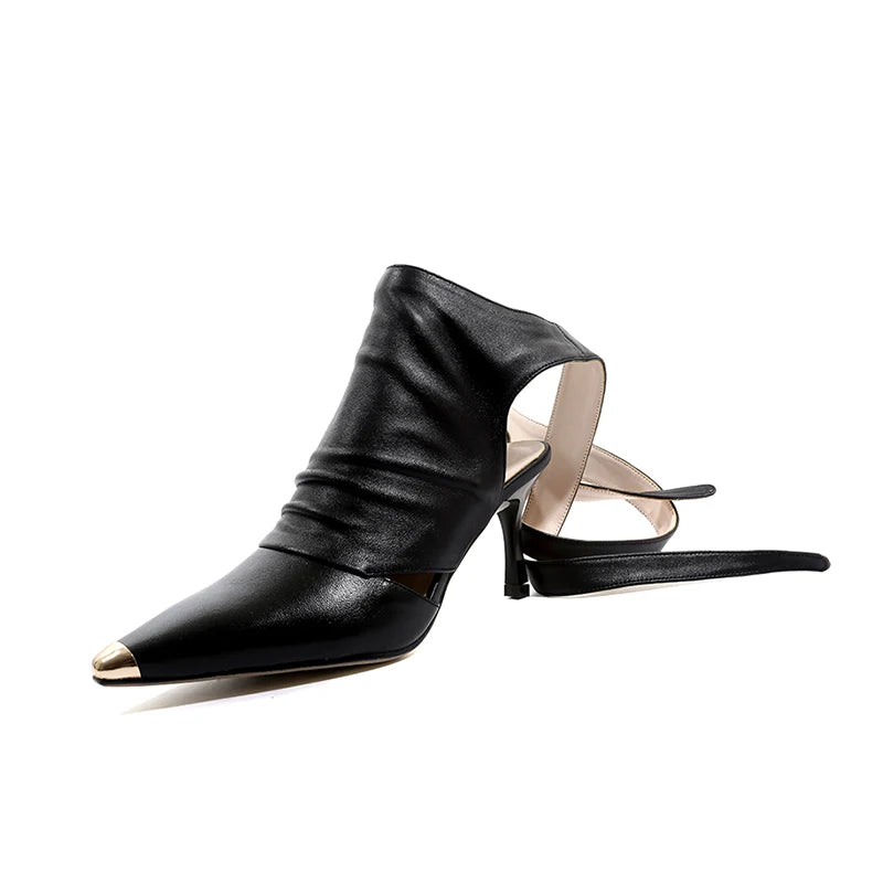 New Pointed Toe Slingback Ankle Shoe, High Heel Sexy Ladies Dress Shoe