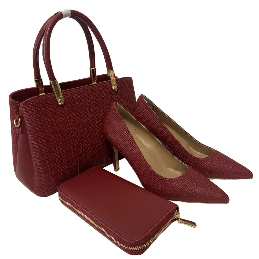 New Heels Shoes Popular Pointed Ladies Pumps with Matching Bag set