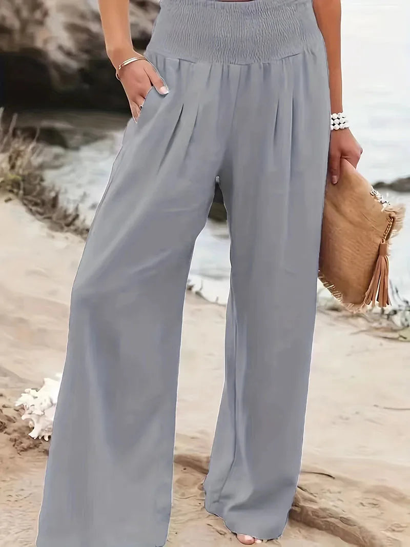 Women's Casual Pants, Casual Style, Comfortable Mid Waist Long Pants.  S-2X