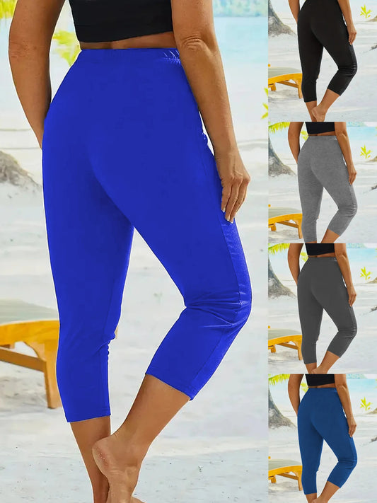 Plus size women's cropped leggings, tight ,sporty fit comfortable medium stretch