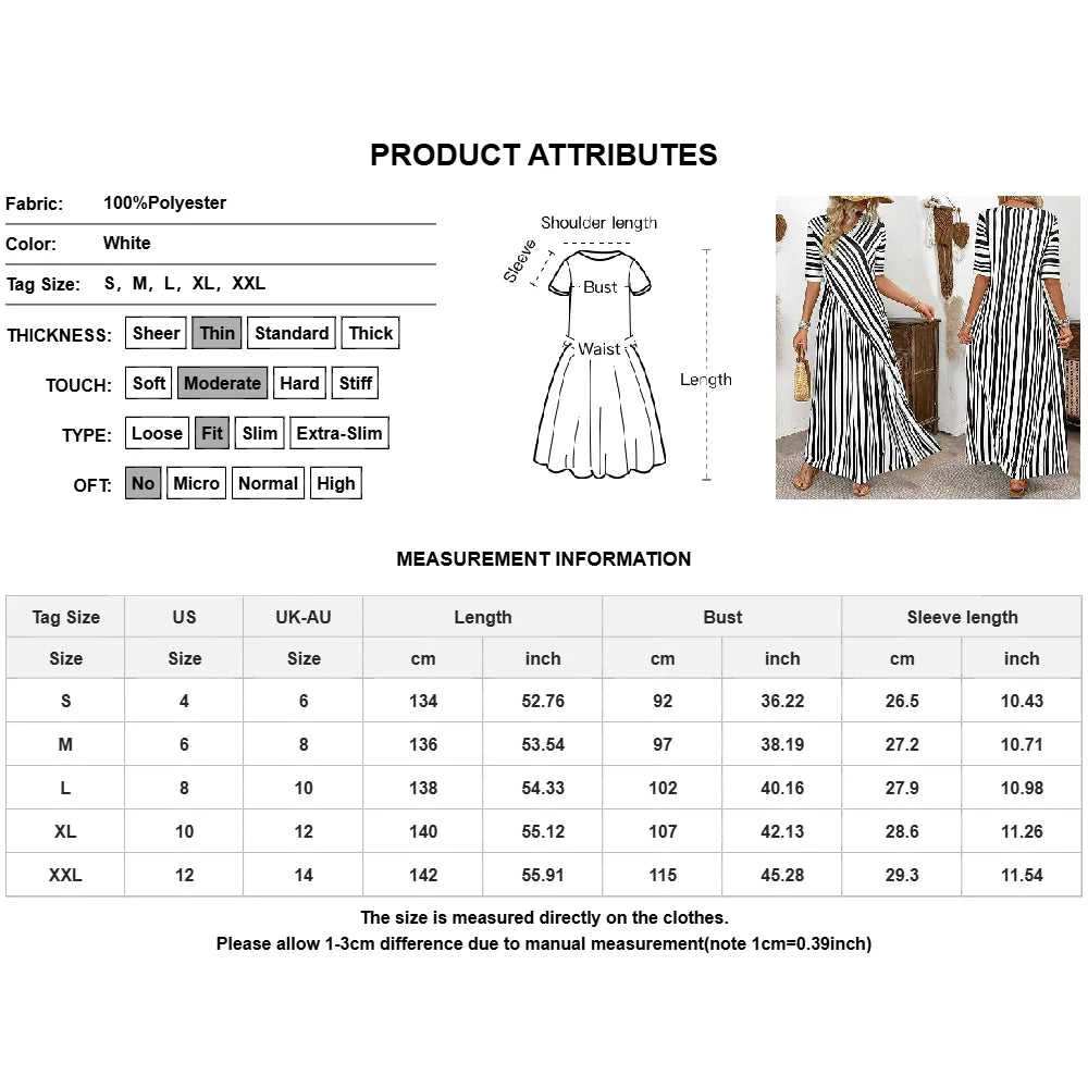 Casual Elegant Dress 2025 Short Sleeve Long Style Party Dress.  S-2X