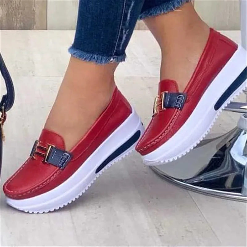 Platform Women's Sneakers Fashion Casual Comfortable Slip on Flat Vulcanized Shoes