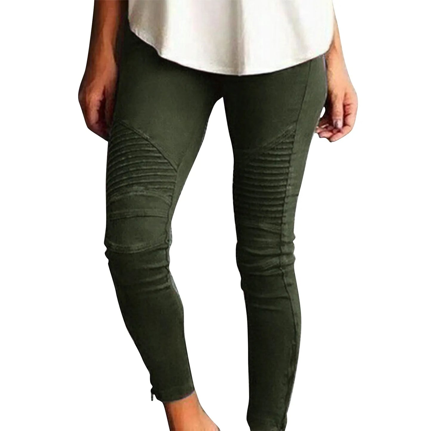 Women's Stretch Pants Casual Striped Decoration Slim Trendy Skinny Straight Leg Pants.  S-5xL