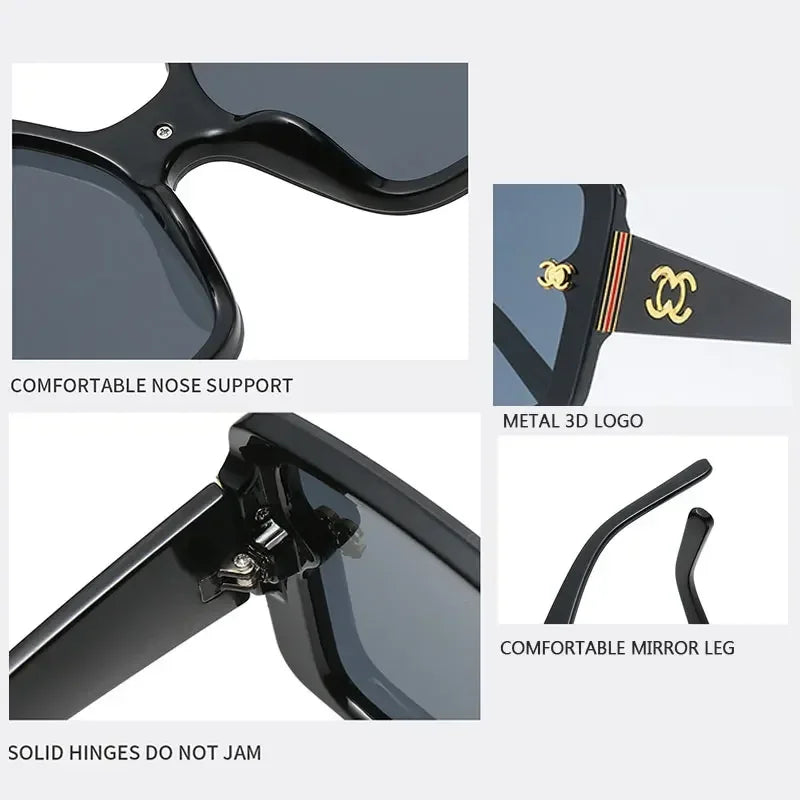 Luxury Women's brand Oversized Designer Sunglasses UV400 .