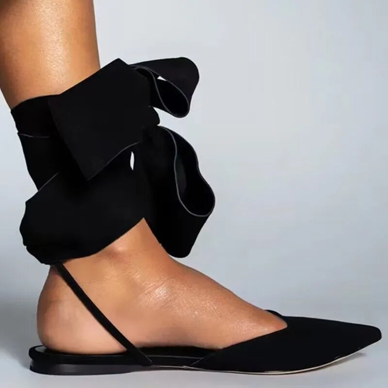Ladies Pointed Toe Sandals Summer Slingbacks Flat Heel Sandals.