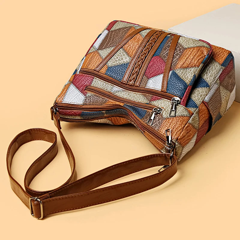 Women's Elegant Vintage Cross-body Trendy Fashion Multi-pockets Shoulder Bag