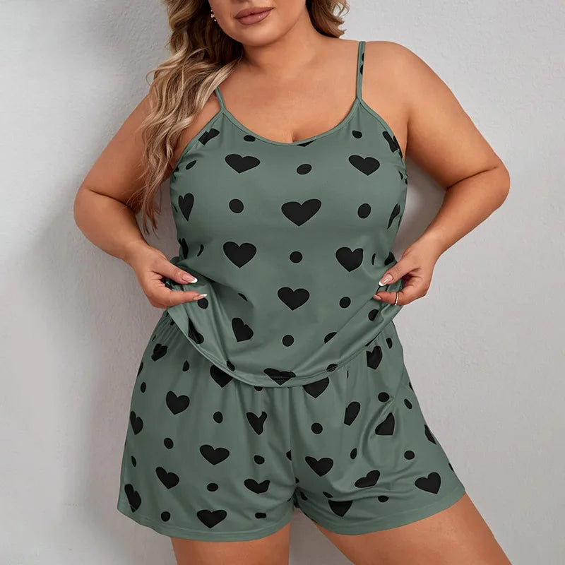 Curvy Lady Summer two Piece Soft Nightwear Cami&shorts.  Sz: XL-5X