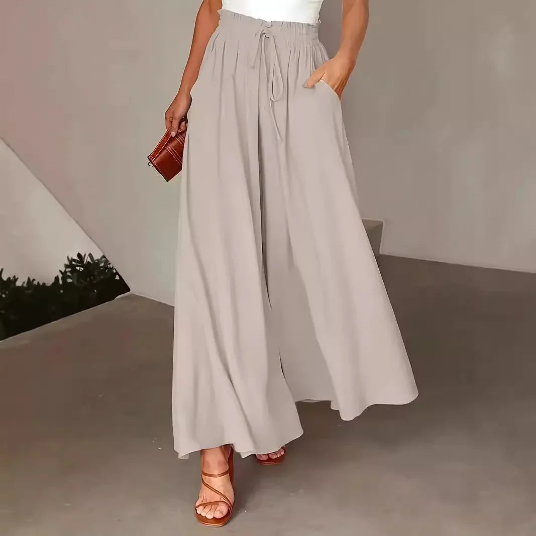 Spring And Summer Wide-leg Women's Trousers,Fashionable Elegant Women's Pant. S-3X