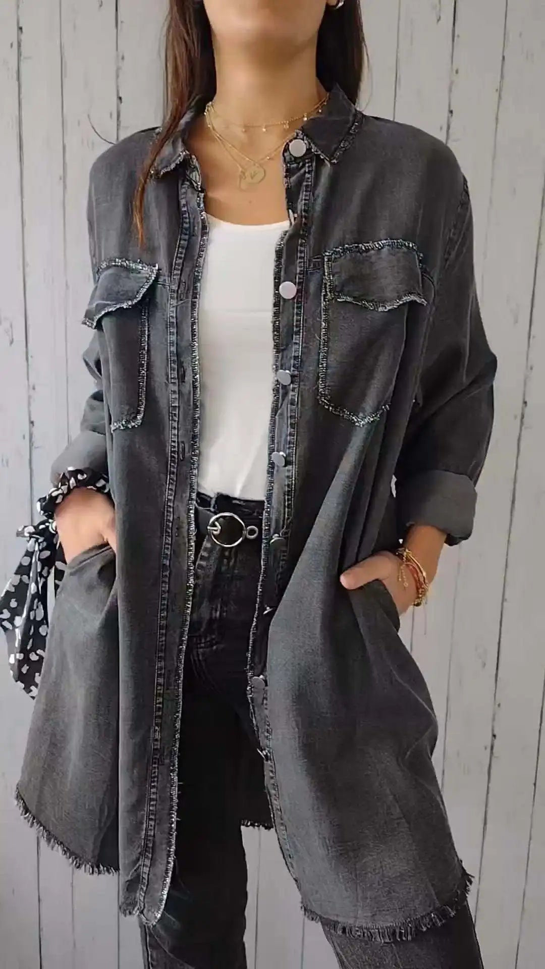 Denim Women Single Breasted Full Sleeve Jackets Pockets Turn Down Collar Casual Spring Jacket.  S-3X