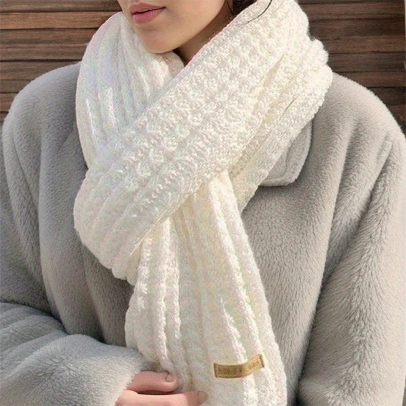 Unisex Chunky Knit Scarf - Thick Cashmere Blend Winter Scarf