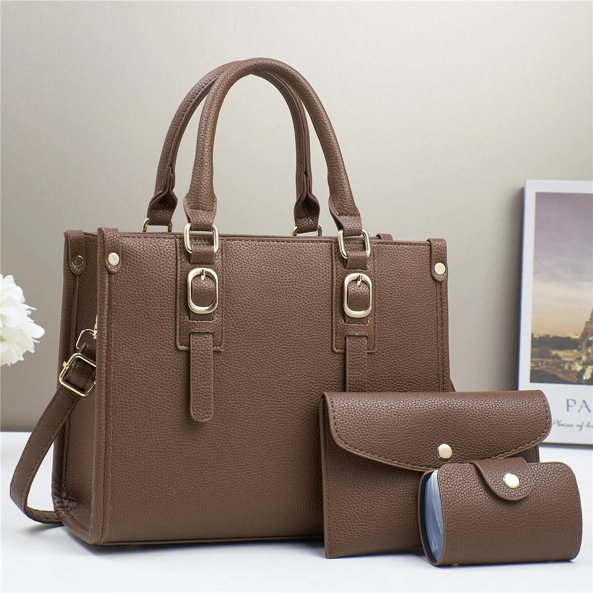 3 Piece Large Capacity Tote Bag High Quality Leather Designer bags