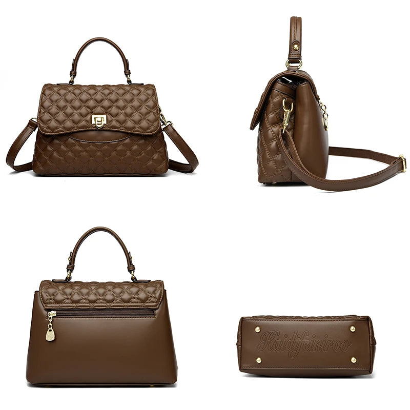 Trendy High Quality Soft Leather Messenger Bag Luxury Designer Multi Layered Handbag