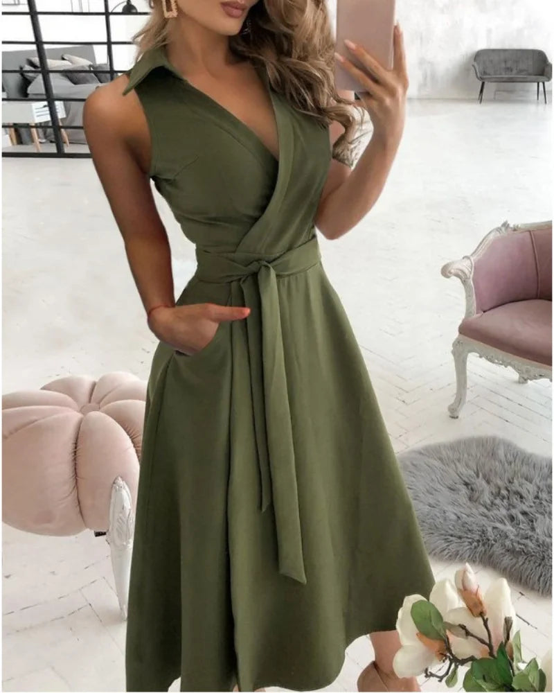 Summer Retro Long Casual Cross V-neck Short-sleeved Bohemian Dress. S-xxL