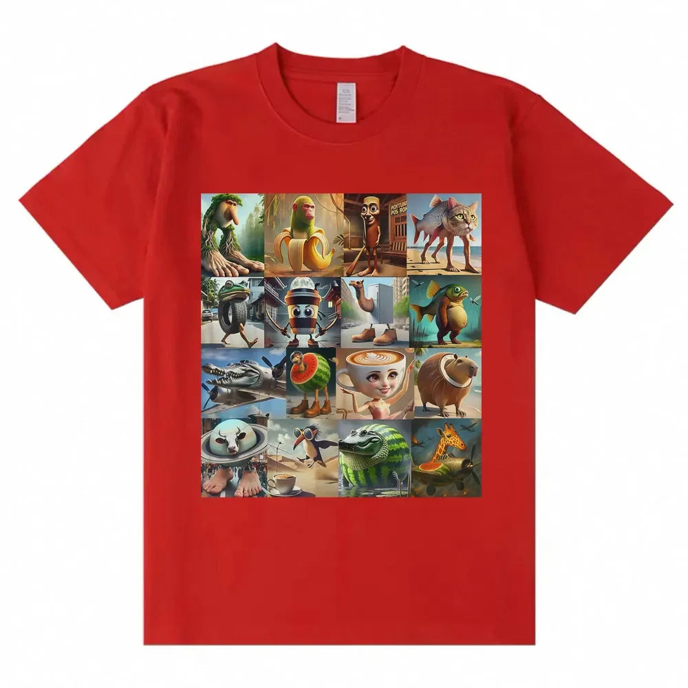 Italian brain rot shirt Brr Brr Patapim Tung Tung Tung Cappuccino ballerina funny T-shirt womens loose-fit T-shirt.  XS-3X