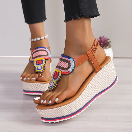 New Summer Fashion Open Toe Wedges Luxury Designer Platform Sandals