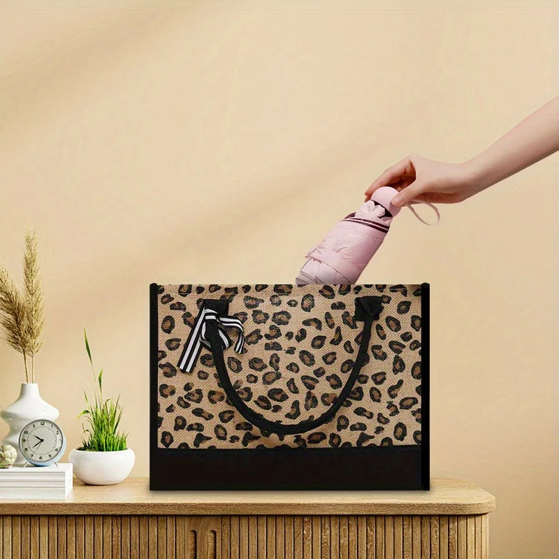 Fashionable Zebra and Leopard Print Large Capacity Storage Fashionable Handbag, Thick Waterproof Durable Tote Bag